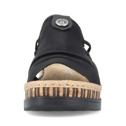 Rieker Women'S Wedge Sandals Midnight Black