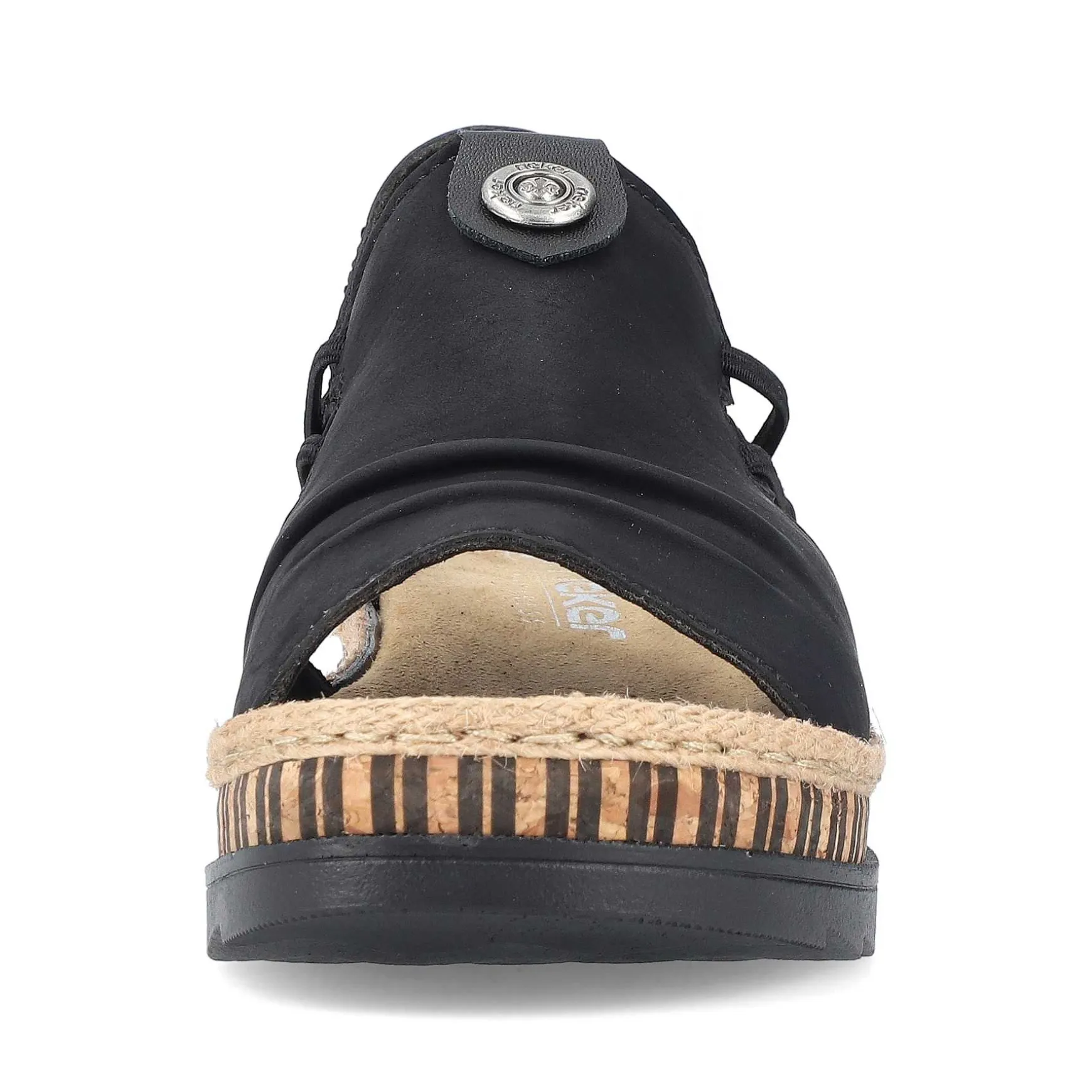 Rieker Women'S Wedge Sandals Midnight Black