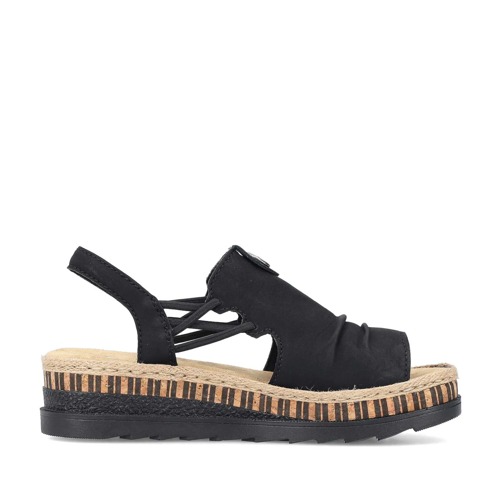 Rieker Women'S Wedge Sandals Midnight Black