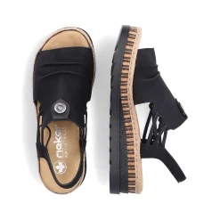 Rieker Women'S Wedge Sandals Midnight Black