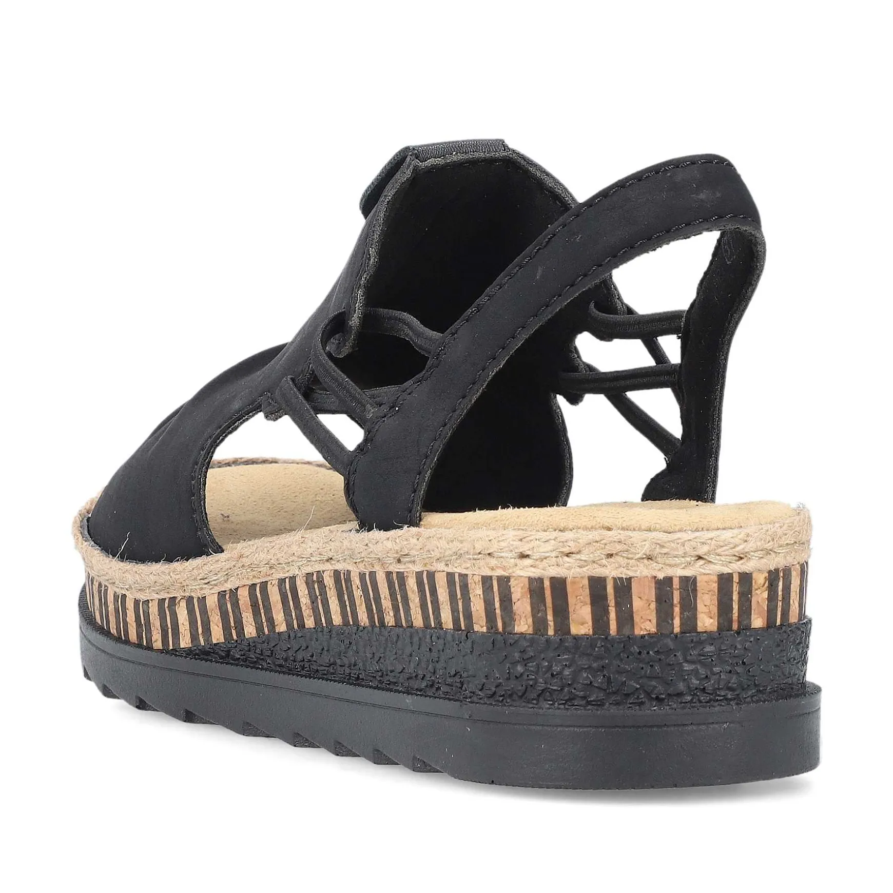 Rieker Women'S Wedge Sandals Midnight Black