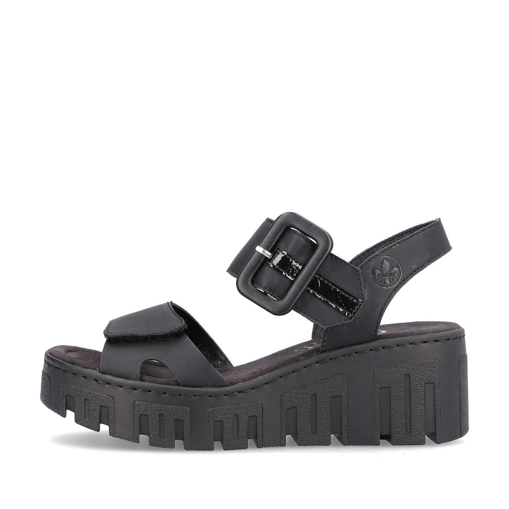 Rieker Women'S Wedge Sandals Jet Black