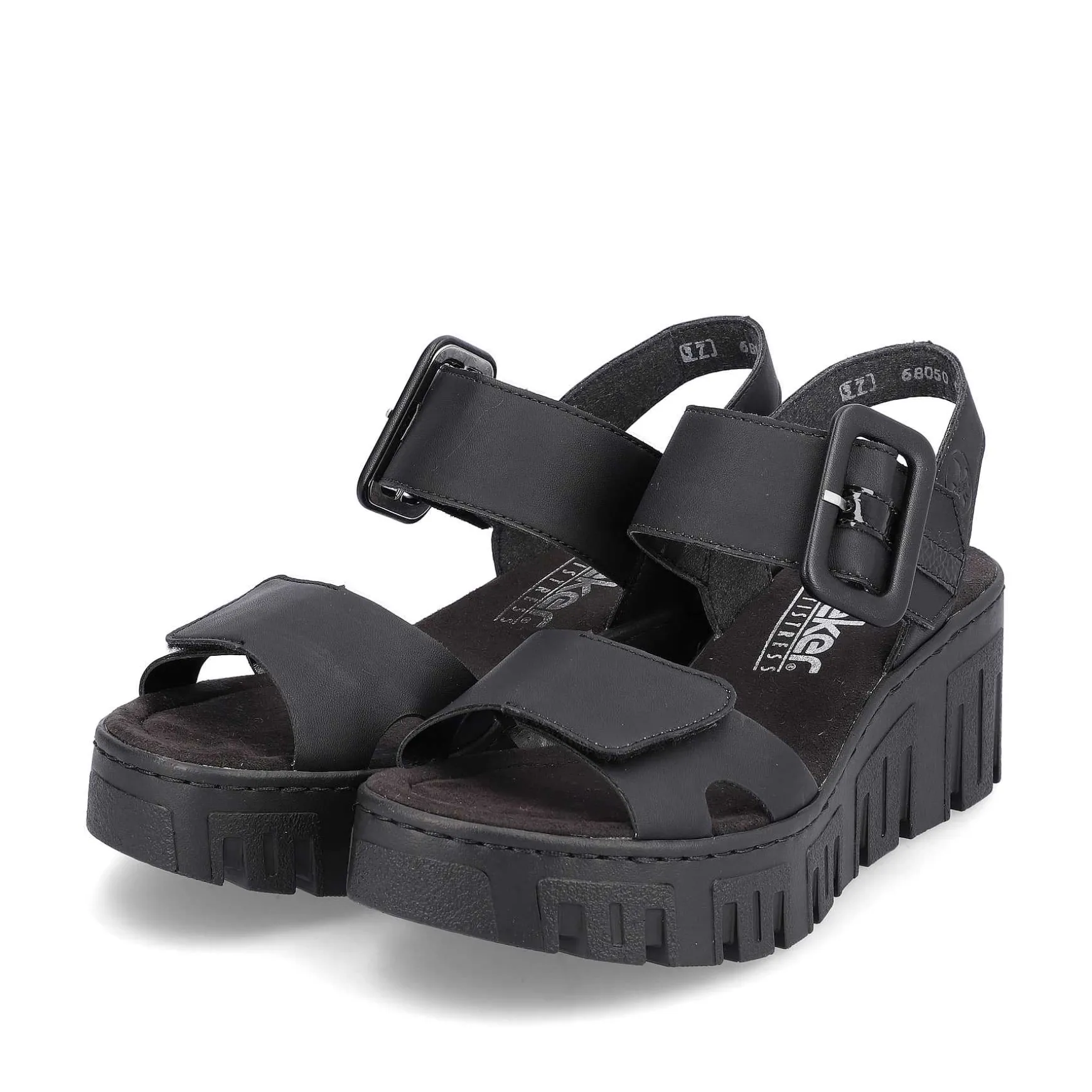 Rieker Women'S Wedge Sandals Jet Black