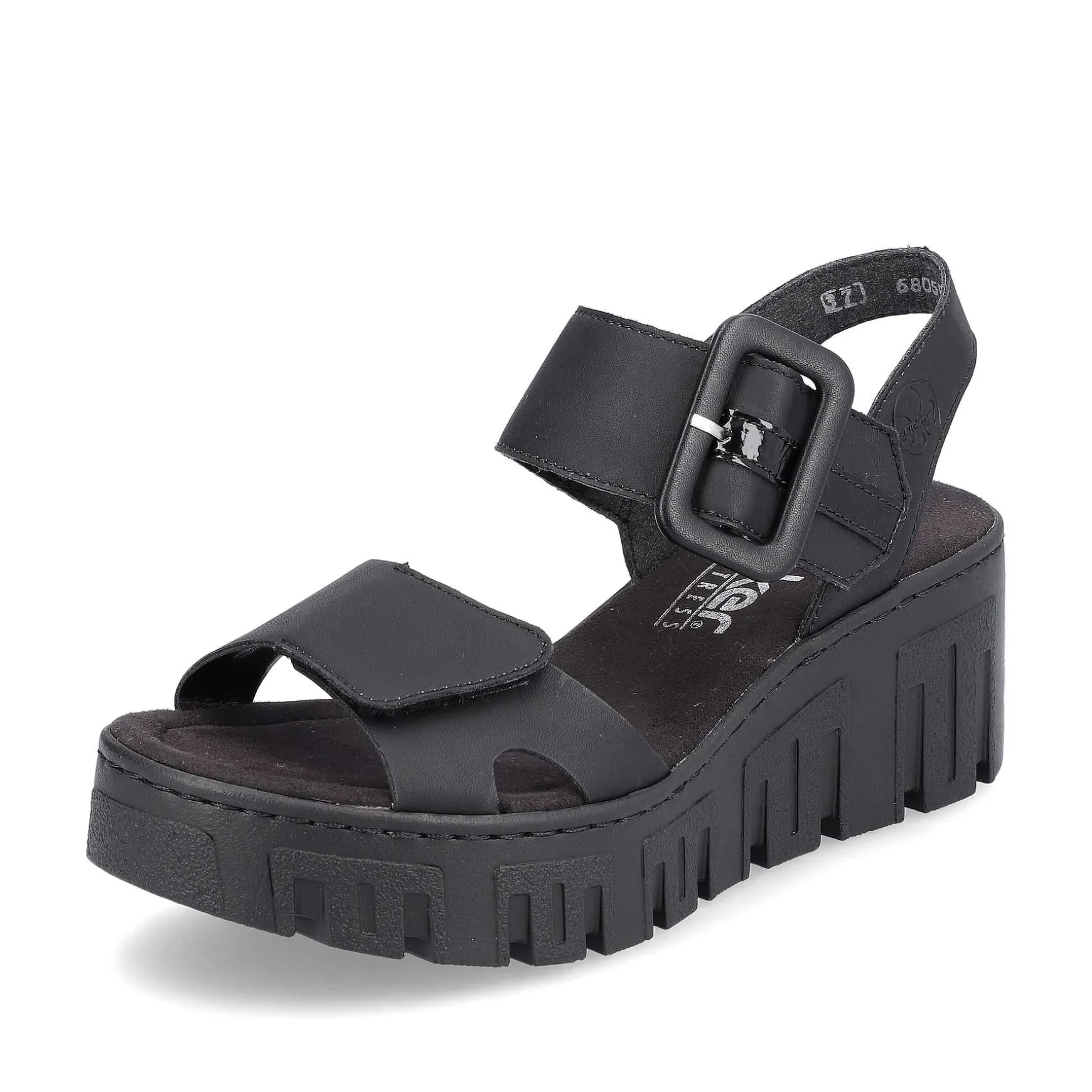 Rieker Women'S Wedge Sandals Jet Black