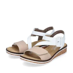 Rieker Women'S Wedge Sandals Edelweis Champagne Beige