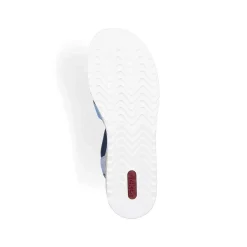 Rieker Women'S Wedge Sandals Sky Blue-Light Beige