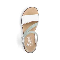 Rieker Women'S Wedge Sandals Mint Green-Pearl White