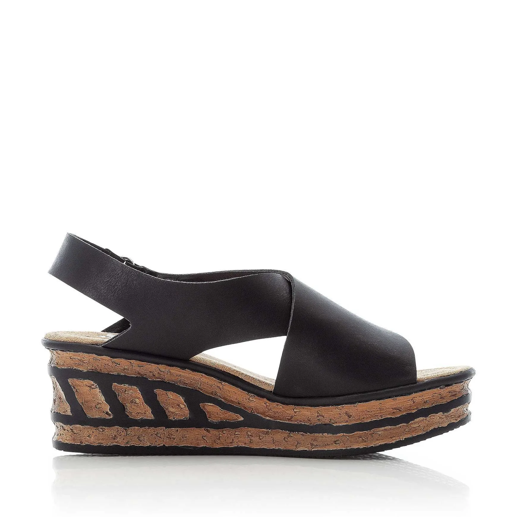 Rieker Women'S Wedge Sandals Jet Black