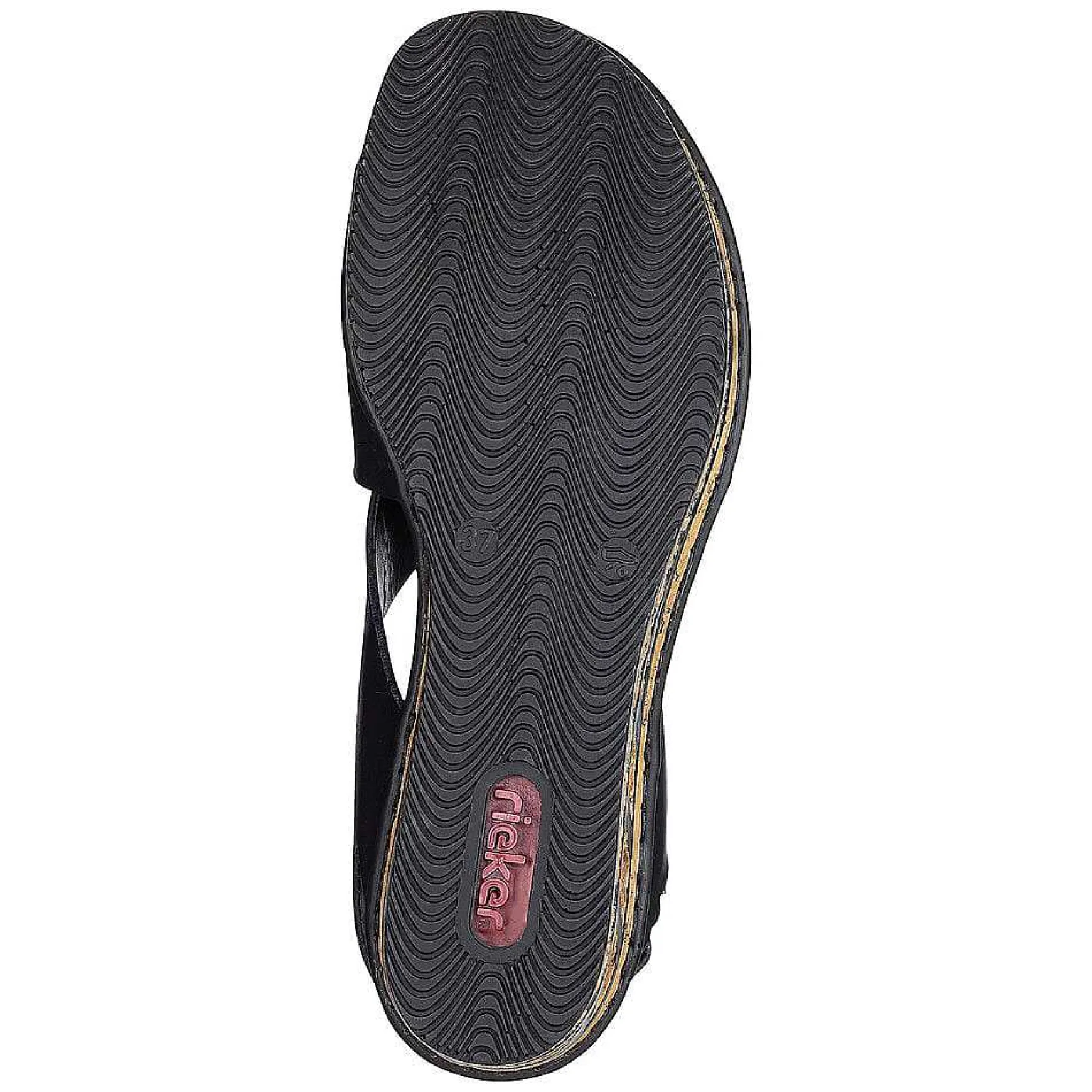 Rieker Women'S Wedge Sandals Jet Black