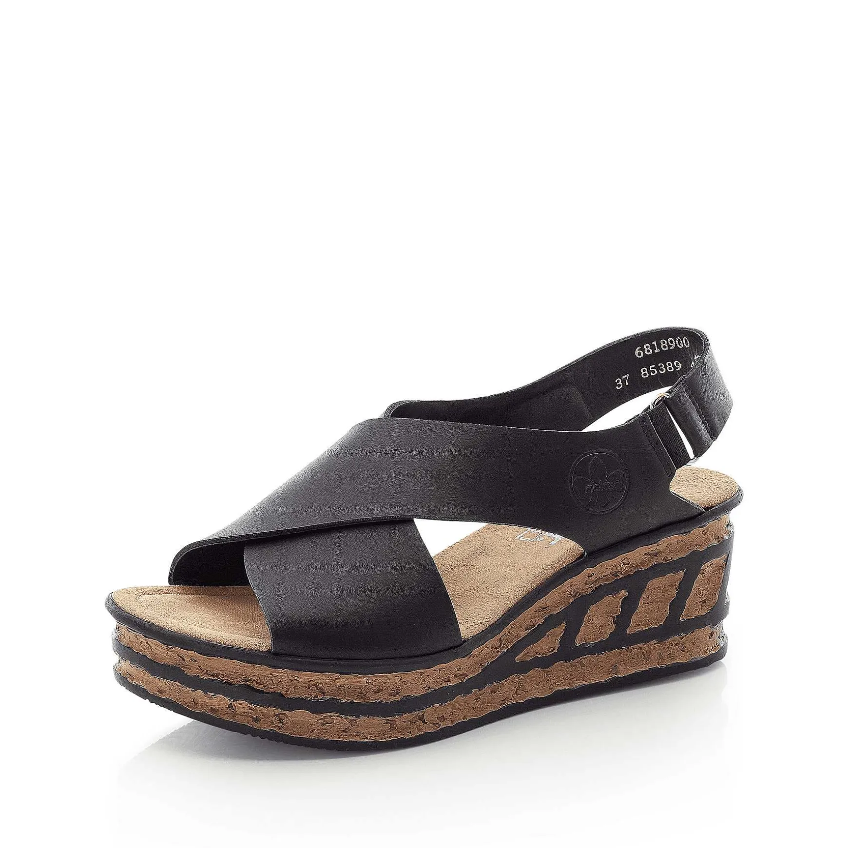 Rieker Women'S Wedge Sandals Jet Black