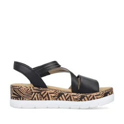 Rieker Women'S Wedge Sandals Night Black