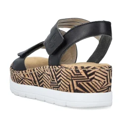 Rieker Women'S Wedge Sandals Night Black