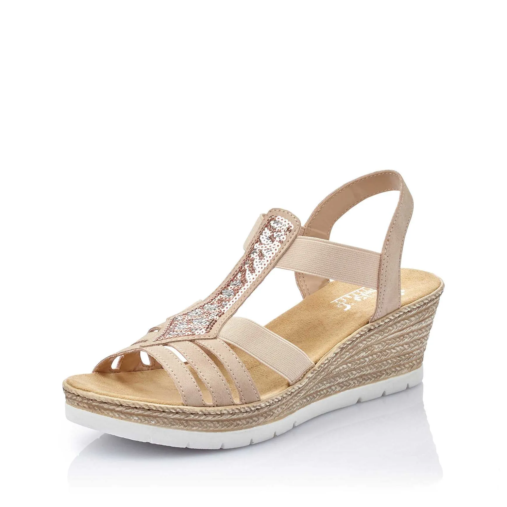 Rieker Women'S Wedge Sandals Old Pink