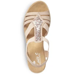 Rieker Women'S Wedge Sandals Old Pink