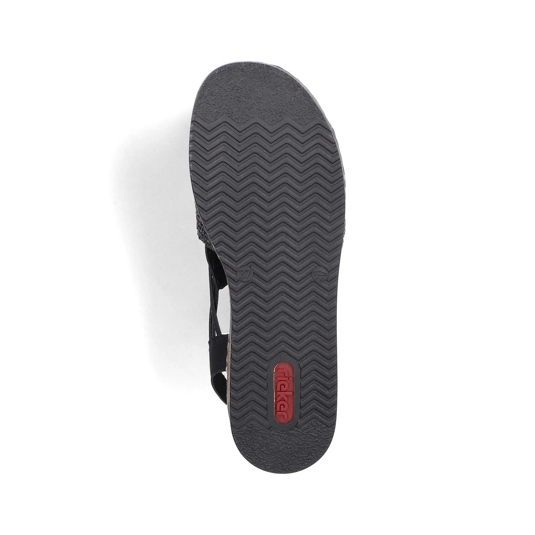 Rieker Women'S Wedge Sandals Asphalt Black