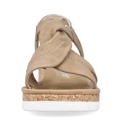 Rieker Women'S Wedge Sandals Brown-Beige