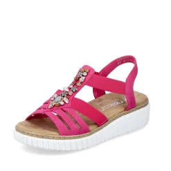 Rieker Women'S Wedge Sandals Pink