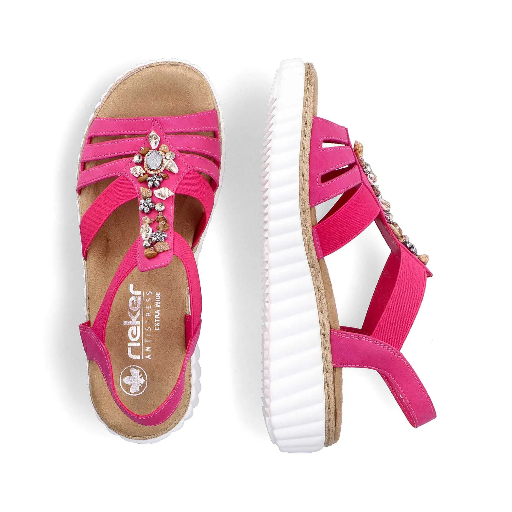 Rieker Women'S Wedge Sandals Pink