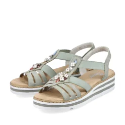 Rieker Women'S Wedge Sandals Mint Green