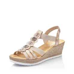 Rieker Women'S Wedge Sandals Old Pink
