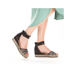 Rieker Women'S Wedge Sandals Night Black