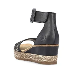 Rieker Women'S Wedge Sandals Night Black