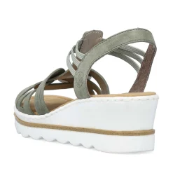 Rieker Women'S Wedge Sandals Khaki Green