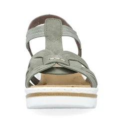 Rieker Women'S Wedge Sandals Khaki Green
