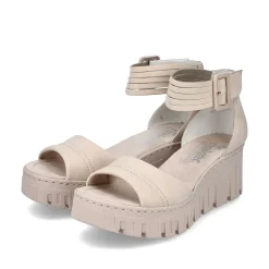 Rieker Women'S Wedge Sandals Sand Beige