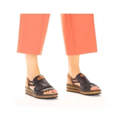 Rieker Women'S Wedge Sandals Pacific Blue