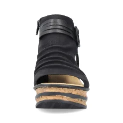 Rieker Women'S Wedge Sandals Night Black