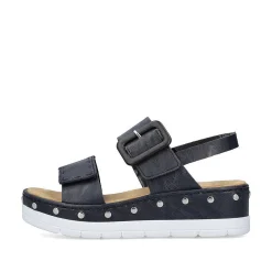 Rieker Women'S Wedge Sandals Navy Blue