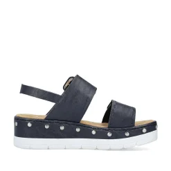 Rieker Women'S Wedge Sandals Navy Blue