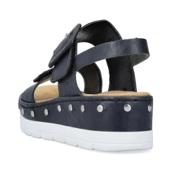 Rieker Women'S Wedge Sandals Navy Blue