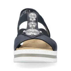 Rieker Women'S Wedge Sandals Navy Blue