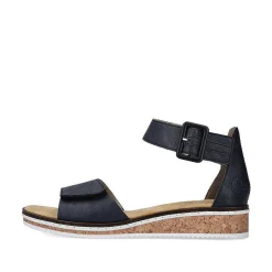 Rieker Women'S Wedge Sandals Navy Blue