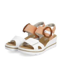 Rieker Women'S Wedge Sandals Snow White Peach