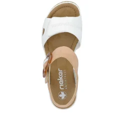 Rieker Women'S Wedge Sandals Snow White Peach
