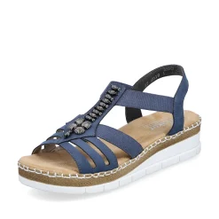 Rieker Women'S Wedge Sandals Pacific Blue