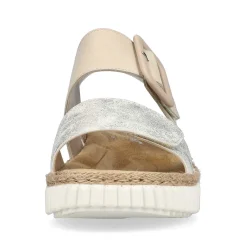 Rieker Women'S Wedge Sandals Light Beige