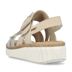 Rieker Women'S Wedge Sandals Light Beige
