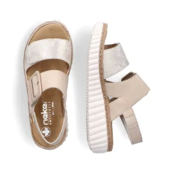 Rieker Women'S Wedge Sandals Light Beige