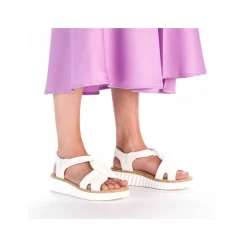 Rieker Women'S Wedge Sandals Snow White