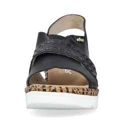 Rieker Women'S Wedge Sandals Night Black