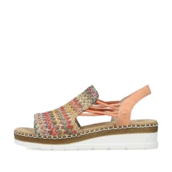 Rieker Women'S Wedge Sandals In Multi-Salmon Colors