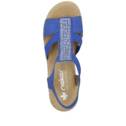 Rieker Women'S Wedge Sandals Royal Blue