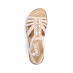 Rieker Women'S Wedge Sandals Cream Beige