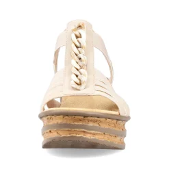 Rieker Women'S Wedge Sandals Cream Beige