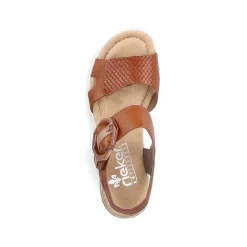 Rieker Women'S Wedge Sandals Chestnut Brown