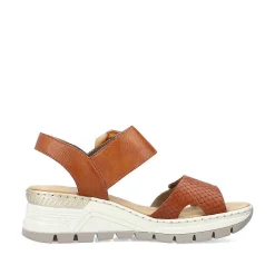 Rieker Women'S Wedge Sandals Chestnut Brown